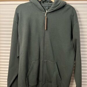 SKIMS Oversize woman's Zip-Up Hoodie in Spruce